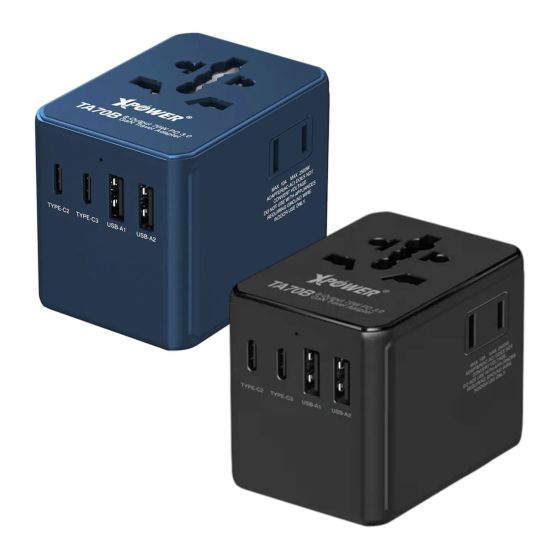 XPower - TA70B 8 Output 70W PD/PPS GaN Travel Adapter (Black/Blue)