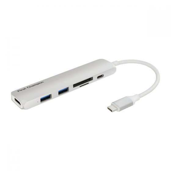 First Champion USB Type-C 集線器 - 6合1 (HDMI, USB, USB-C, Card Reader) - TCH-6C2U3HCR