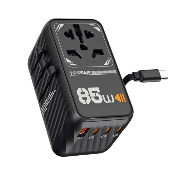 TESSAN - 5 Port 85W Universal Travel Adapter 656EFW