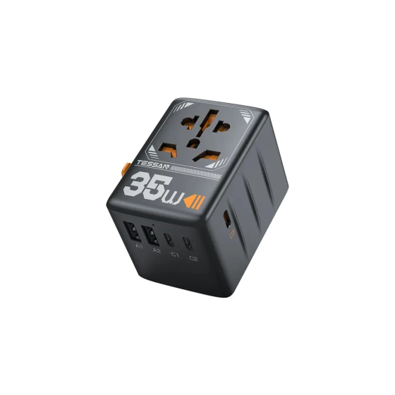 TESSAN - 5 Port 35W Universal Travel Adapter TS-WTA02