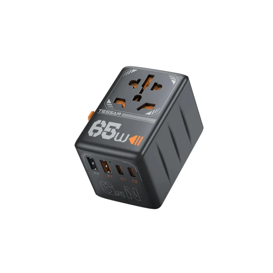 TESSAN - 4 Port 65W Universal Travel Adapter TS-WTA03