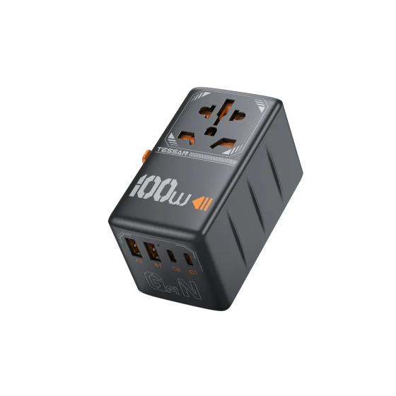 TESSAN - 4 Port 100W Universal Travel Adapter TS-WTA04