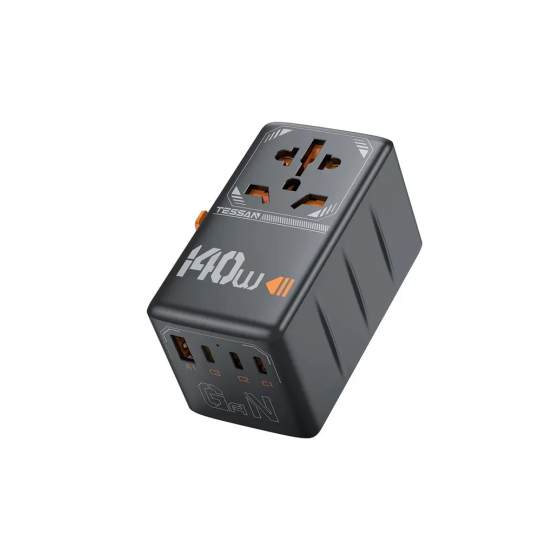 TESSAN - 4 Port 140W Universal Travel Adapter TS-WTA05
