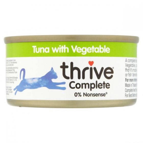 Thrive - 脆樂芙-100%吞拿魚+蔬菜 |成貓罐頭 (75g) #102669 THRIVE_T_C_C_N1