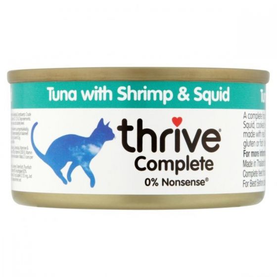 Thrive - 脆樂芙-100%吞拿魚+蝦+墨魚 |成貓罐頭 (75g) #102652 THRIVE_T_C_C_N3