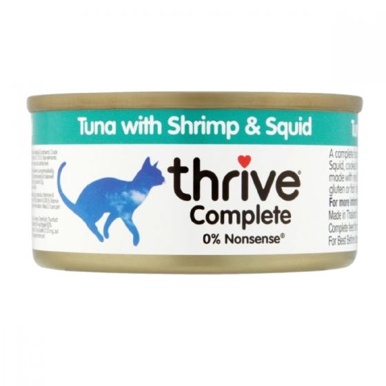 Thrive - 脆樂芙-100%吞拿魚+蝦+墨魚 |成貓罐頭  (75gx12) #02683 THRIVE_T_C_C_N3_12