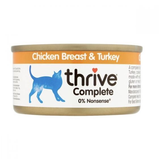 Thrive - 脆樂芙-100%雞胸肉+火雞 |成貓罐頭 (75g) #101662 THRIVE_T_C_CT_1