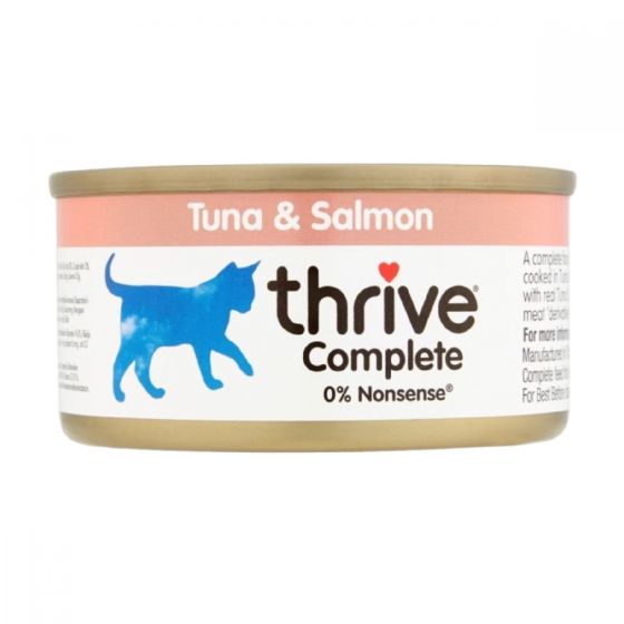 Thrive - 脆樂芙-100%吞拿魚+三文魚 |成貓罐頭 (75gx12) #01716 THRIVE_T_C_TS_1_12