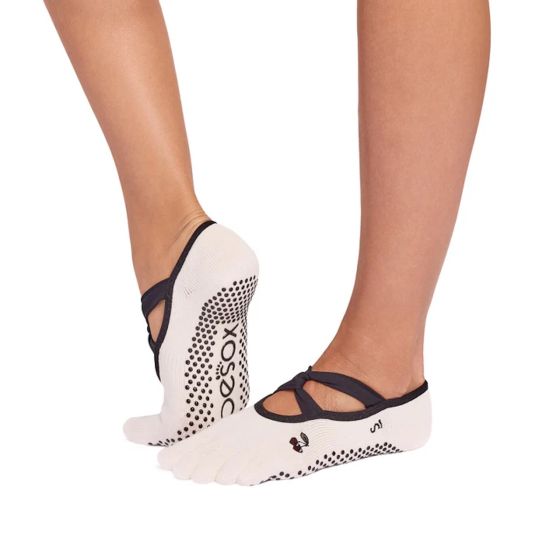Toesox - Grip Full Toe Ivy Ivory 防滑五趾襪 櫻桃象牙白色 - 細碼 (最低購買數量: 2件) CR-TOEX-00019-S
