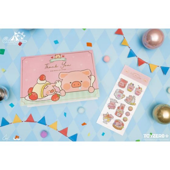 罐頭豬 LuLu 歡樂時光 - 祝福卡連貼紙包 TZA12P0261