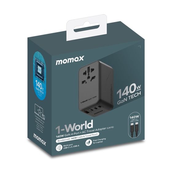 Momax 1-World 140W 4-插口 + AC旅行充電插座 UA16 UA16UKGSD