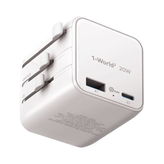 Momax - 1-World² 20W 2 接口 USB 旅行充電器