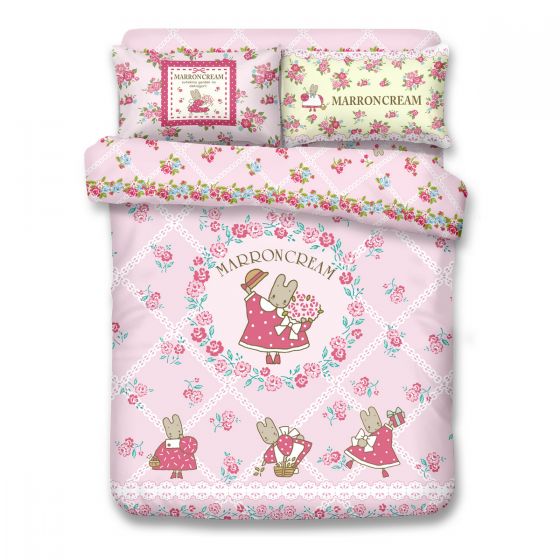 Uji Bedding - 1000針棉質活性印花卡通床品套裝 - Marron Cream(4款尺寸可選) UJI-MA2001-MO