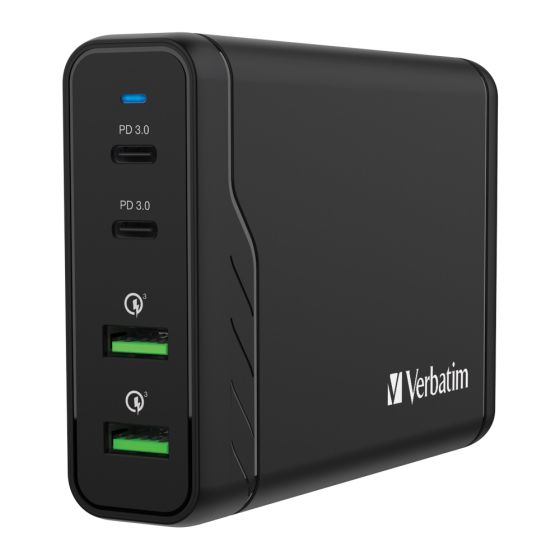 Verbatim - 4 Port 100W PD & QC 3.0 USB 充電器（AC電源線） [66402] VERBA-66402