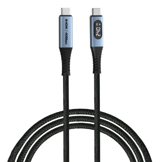 Verbatim - 120cm USB4 40Gbps 240W USB-C 至 USB-C 充電傳輸線附 LED 顯示屏 (SCC4-CCD240) VERBA_31849