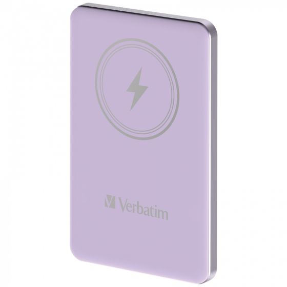 Verbatim - 5000mAh Magnetic Wireless Power Pack 磁吸無線流動充電池 - 紫色 VERBA_66909