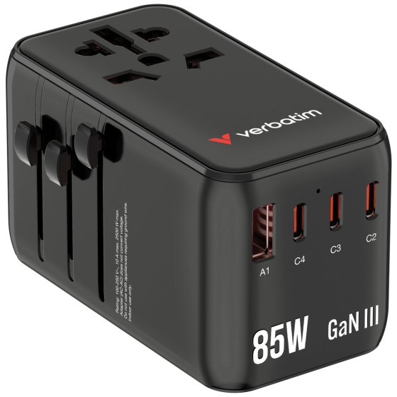 Verbatim - Charge 'n' Travel Diamond 85W 通用旅行轉插連伸縮充電線 (CNT-02)  [多種顏色]
