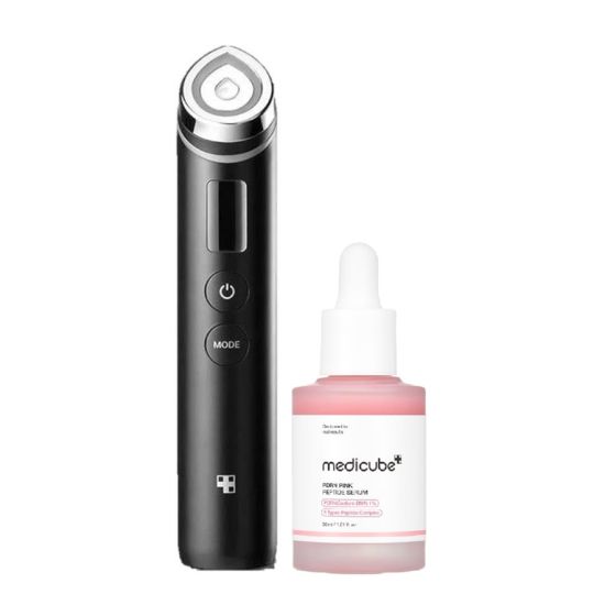 Medicube 套裝 - Age-R Booster Pro 六合一智慧多功能美容儀 [黑色] + PDRN粉紅胜肽膠原蛋白安瓶 30ml