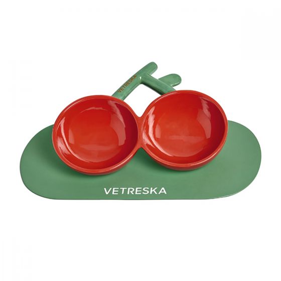 VETRESKA - 車厘子造型陶瓷雙碗 vk12636