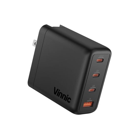 Vinnic GaNGAPURNA 100W PD QC GaN Travel Charger GA100WTRG1-BK