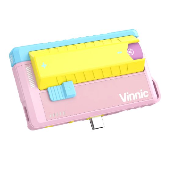 Vinnic - Rendezvous 5000mAh 可換電 Type-C 直插式 雙輸出行動電源 [附21700電池兩枚及專用鋰電充電座] [紫色 / 粉紅色]