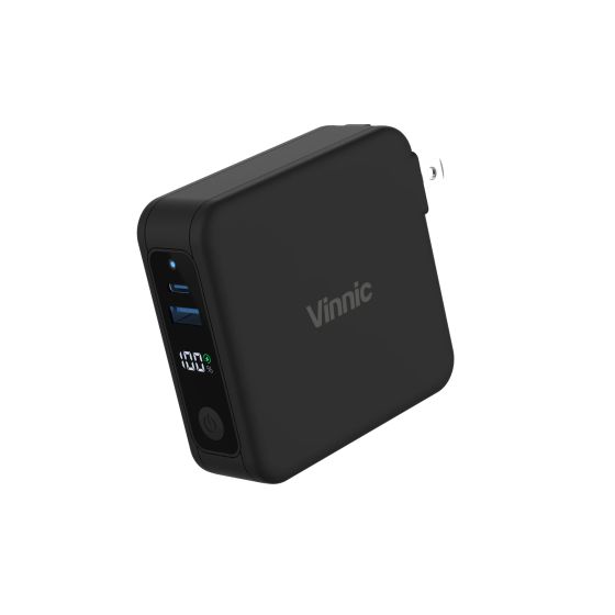 Vinnic PANGPOCHE 3-in-1 Multi Function 10,000mAh Magnetic PowerCharger + Travel Adaptor VPPB-TR10G1-BK