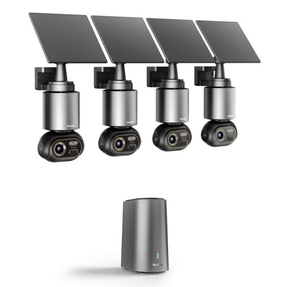 Botslab - W510 AI 太陽能防水 4K 攝影機 (4鏡頭+1 本地儲存HUB) 送R801 智能無線視訊門鈴 W510Aluminium
