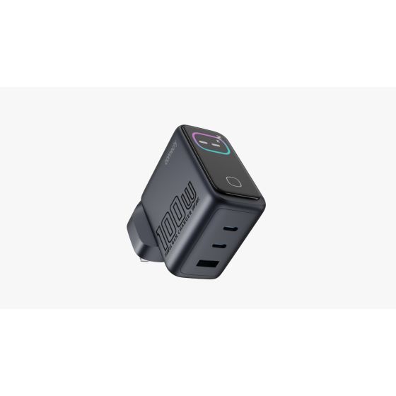 Connecty PowerVision 100W Smart AI TFT GaN Fast Charger 2C1A CA431D