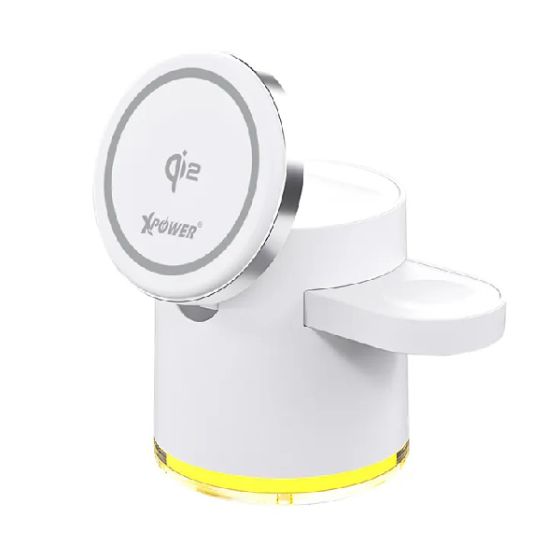 XPower - MAGENGINE GE1 Qi2迷你掌心五合一 MagCharge 15W 磁吸無線充電座 [白色] XP_GE1_WH