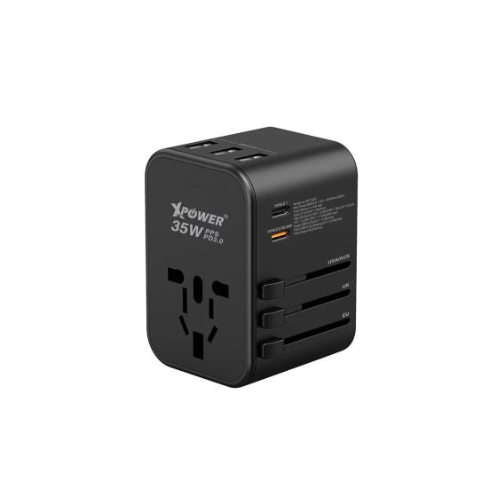 XPOWER - TA35 35W 6輸出 PD 3.0/PPS旅行充電器 (黑色/鈦色)