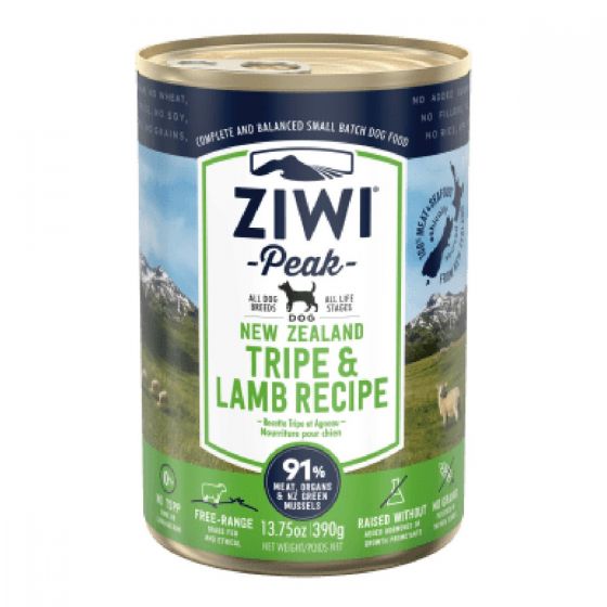 Ziwipeak - 鮮肉狗罐頭 - 草胃及羊肉配方 (390g / 13.75oz) #594269 ZIWI_CDTL390