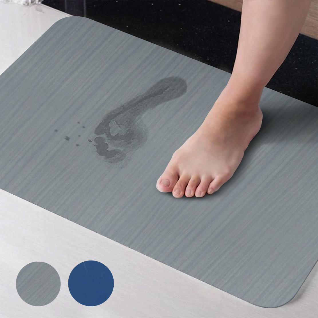 Fist 台灣製造 軟式珪藻土浴室吸水地墊藍色 粉紅色fist Foot Pad