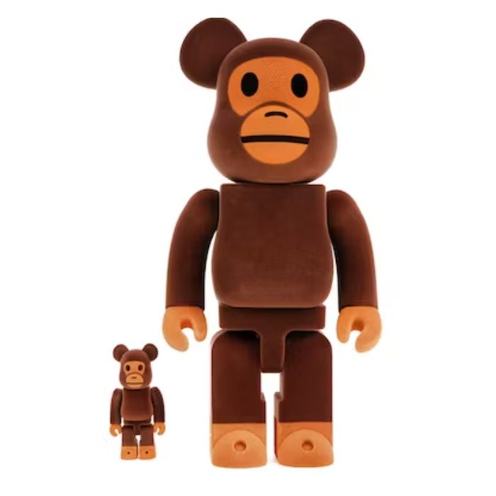 Be@rbrick - x Bape Baby Milo Flocky Ver. 100% & 400% Set