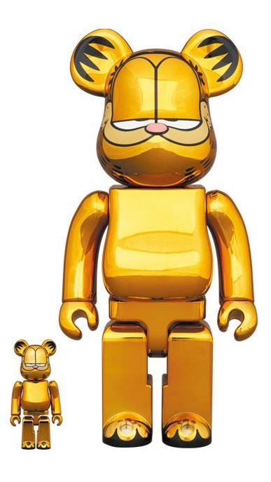 Be@rbrick- Garfield Gold Chrome ver 400% + 100%