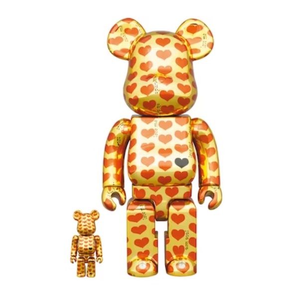 Be@rbrick - x Hide X JAPAN Yellow Heart 100% & 400% SetGold | The