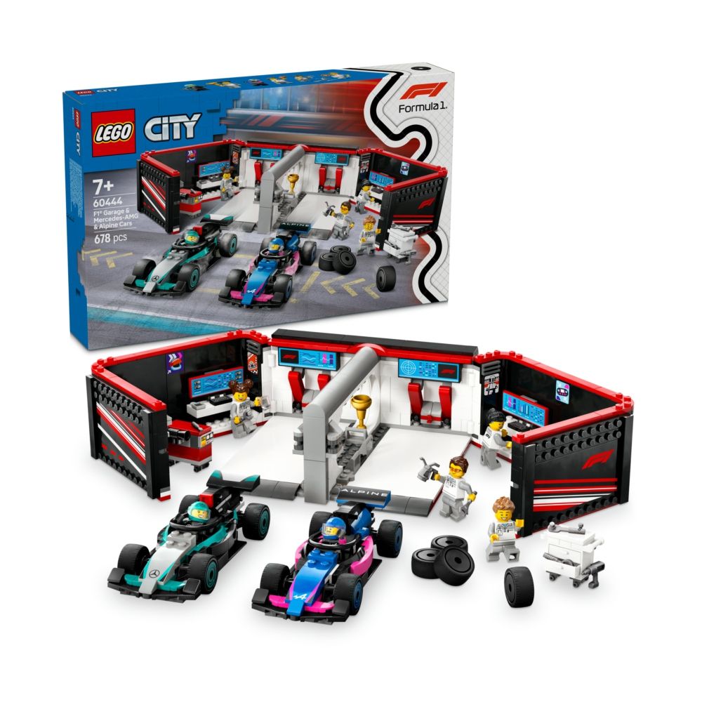 LEGO® - City 60444 F1® 車庫和Mercedes-AMG 與Alpine 汽車(交通工具