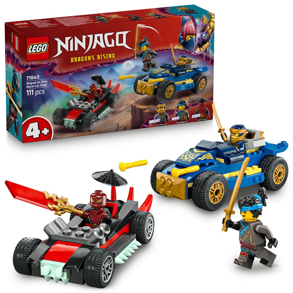 LEGO® - Ninjago® 71840 羅格和錐克斯的賽車大對決(忍者積木,兒童玩具