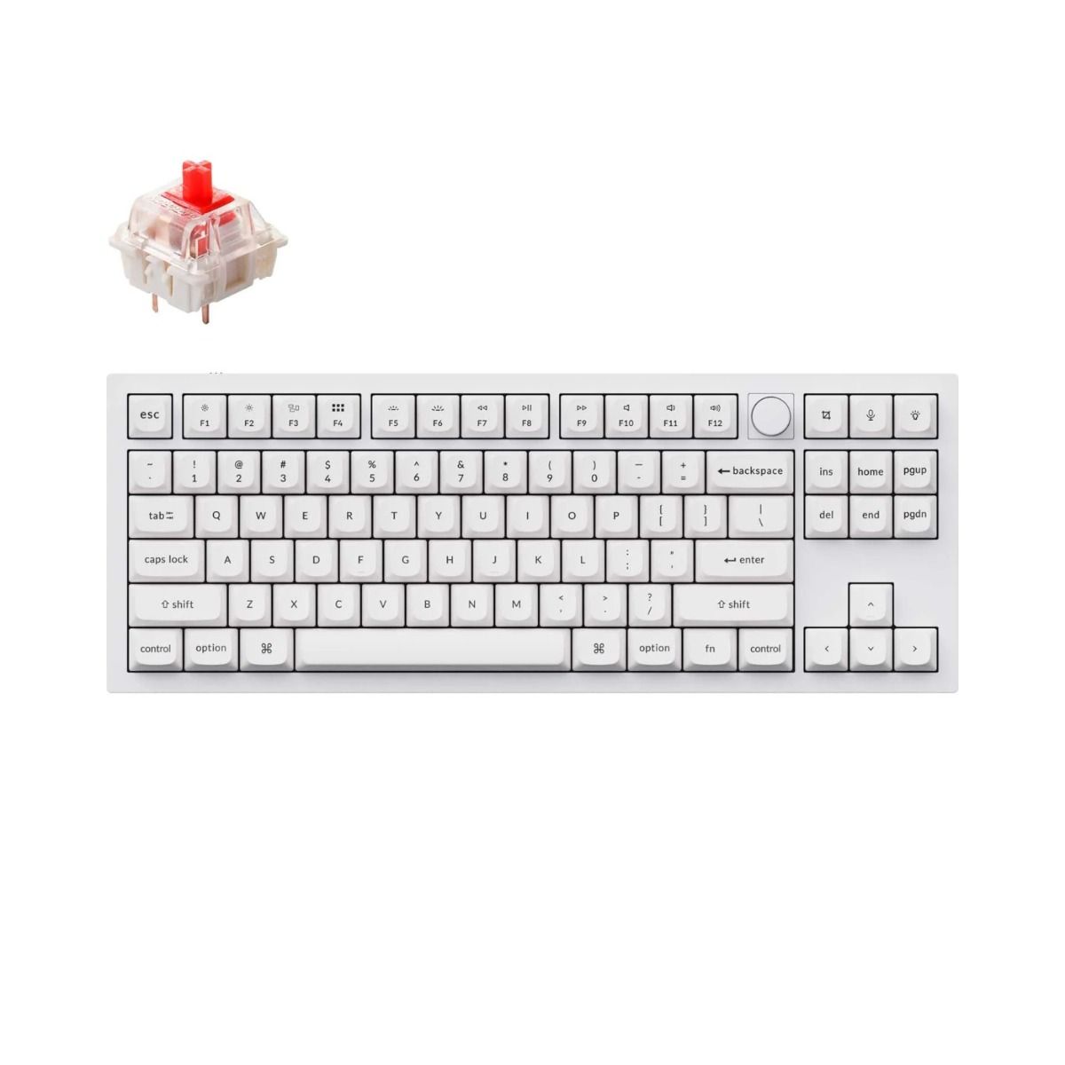 Keychron - Q3 QMK 自組鍵盤 - 白色(Gateron G Pro 紅軸/Gateron G Pro 青軸/Gateron G Pro  茶軸)