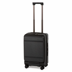 ace.tokyo Saluton 可擴大 鎖輪 行李箱22吋/55厘米 拉鍊型 (黑色/綠色)