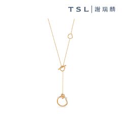 TSL|謝瑞麟 - KUHASHI 細萃 MUSUBI 18K玫瑰色,白色黃金鑲鑽石頸鍊