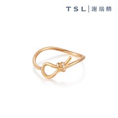 TSL|謝瑞麟 - KUHASHI 細萃 MUSUBI 18K玫瑰色黃金鑲鑽石戒指 14435-DDDD-R-13-001