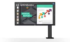 LG 27 吋 QHD Ergo IPS 顯示器 (兼容 USB Type-C™) (27QN880-B) [預計送貨時間: 7-10工作天]