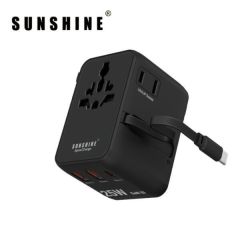 Sunshine - 25W Travel Adapter GaN Fast Charger with Retractable Type-C Cable TRC-25W