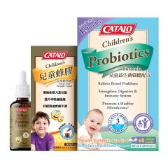 CATALO - Children's Ultra Clear Propolis Liquid 30ml + Children’s Probiotics Formula 60 Capsules 3218_3306