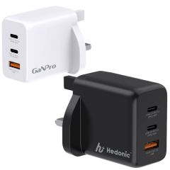 3 Port PD 3.0 45W GAN Pro Mini USB Fast Charger (Black/White)