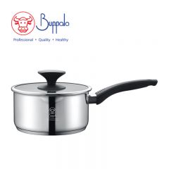 Buffalo - WISE COOK Stainless Steel Saucepan with Spout & Glass Lid 18cm/1.7L (34918P) 34918P