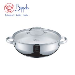 Buffalo - DOUBLE ASTUTE28cm Stainless steel Functional Boiler with glass lid (383328A) 383328A