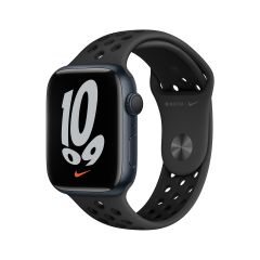 Apple Watch Series 7 GPS 45mm 午夜暗色鋁金屬錶殼；煤黑色配黑色Nike 運動錶帶 CR-4015371-O2O
