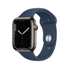 Apple Watch Series 7 GPS + 流動網絡 45mm 石墨色不鏽鋼錶殼；深邃藍色運動錶帶 CR-4015481-O2O