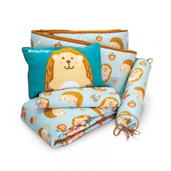 A-Fontane- Baby Cotton Collection Hedgehogs - Quilted Cover Set (7pcs) - 46"x60"/28"x52" (832)41134600832